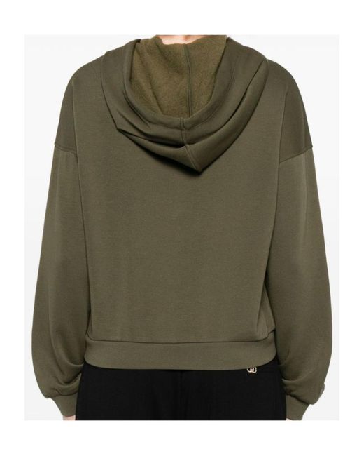 Liu Jo Green Embellished-Band Hoodie