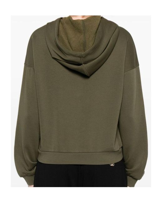 Liu Jo Green Embellished-Band Hoodie