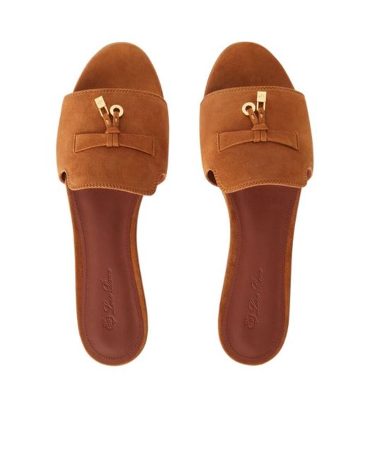 Loro Piana Brown Summer Charms Sandals