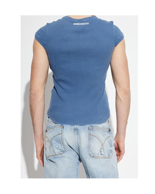 DSquared² Blue Bad Boys Club Slim T-Shirt for men
