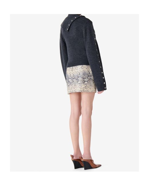 IRO Blue Asymmetrical Wool Sweater