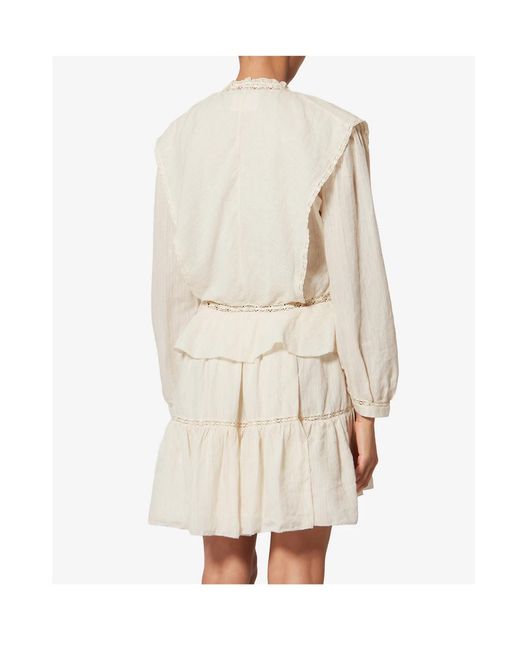 Isabel Marant White Étoile Lace-Trim Ruffled Dress
