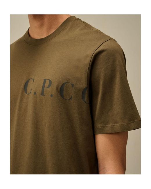 C P Company Green Short-Sleeved T-Shirt for men