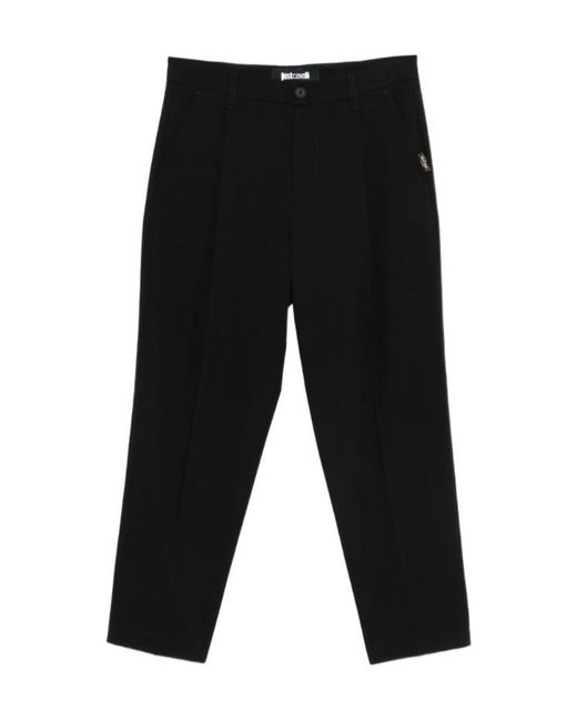 Just Cavalli Black Logo Trousers for men