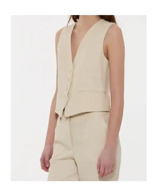 P.A.R.O.S.H. Natural V-Neck Button Vest