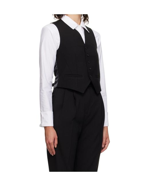 Frankie Shop Black Gelso Single-Breasted Wool Waistcoat
