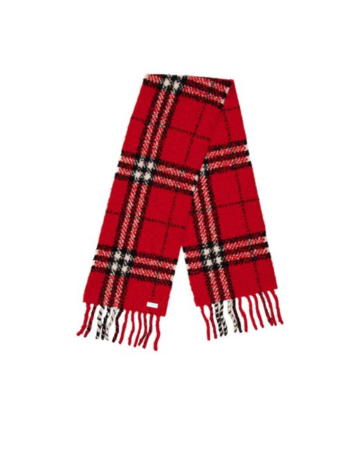 Burberry Red Plaid Pattern Scarf for men