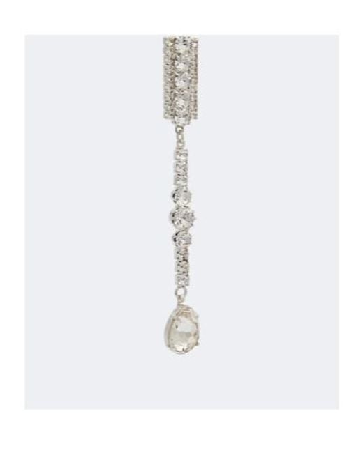 Magda Butrym White Crystal-Embellished Drop Earrings