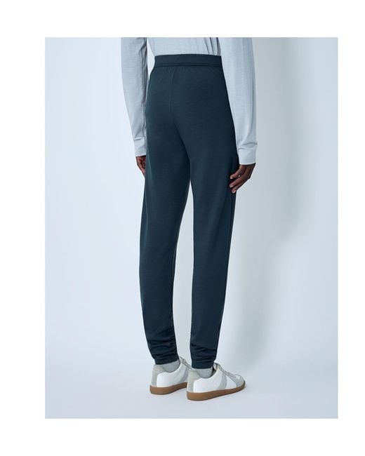 Rier Blue Elasticated Straight-Leg Pants for men