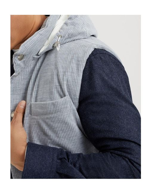 Brunello Cucinelli White Corduroy Down Gilet for men