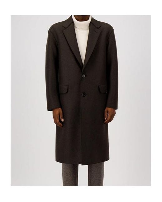 Harris Wharf London Black Two-Button Wool Coat for men