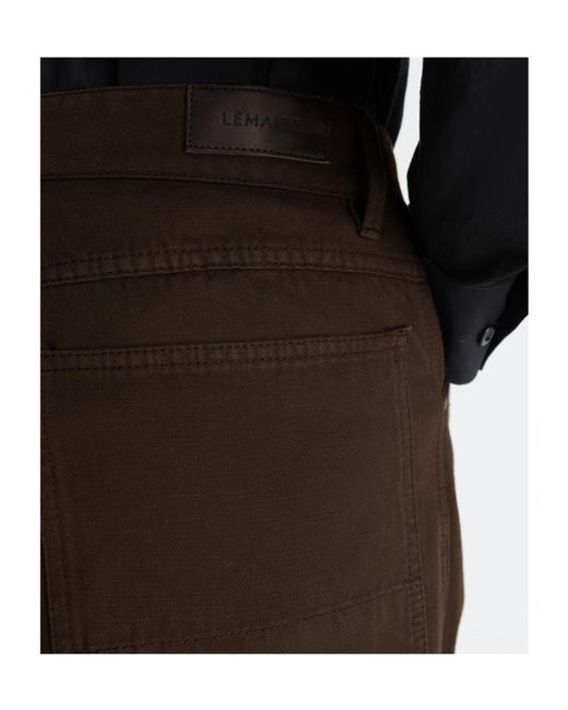 Lemaire Brown Wide-Leg Pleated Trousers for men