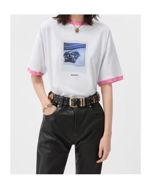 Versace White Printed Cotton-Jersey T-Shirt