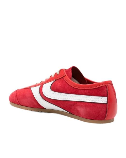 Dries Van Noten Red Round-Toe Sneakers for men