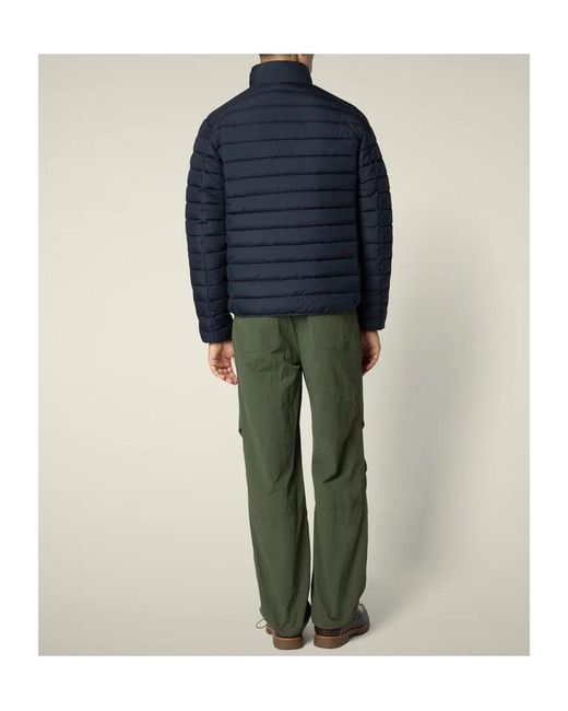 Save The Duck Blue Zip-Up Down Jacket for men