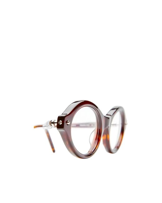 Kuboraum Brown P22 Oval Glasses And Frames for men