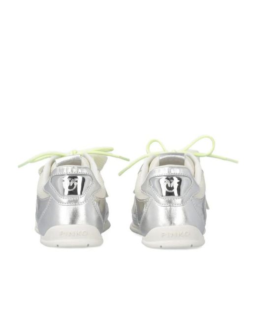 Pinko White Panelled Sneakers
