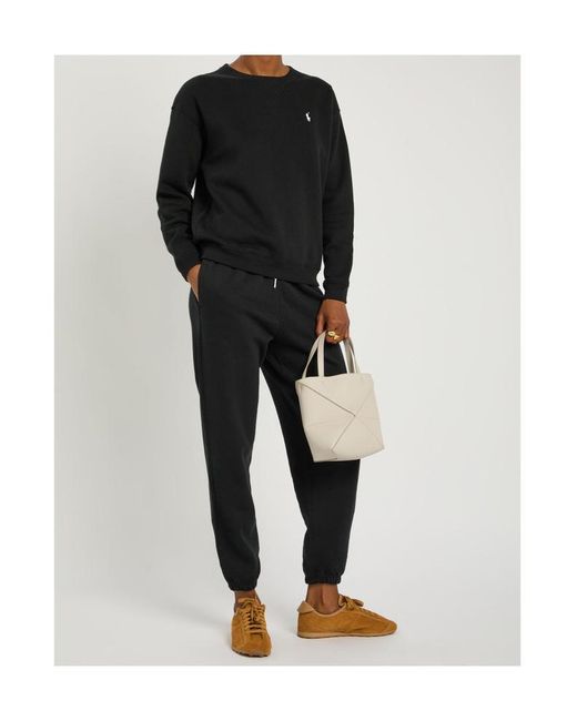 Polo Ralph Lauren Black Logo-Embroidered Cotton-Blend Sweatshirt