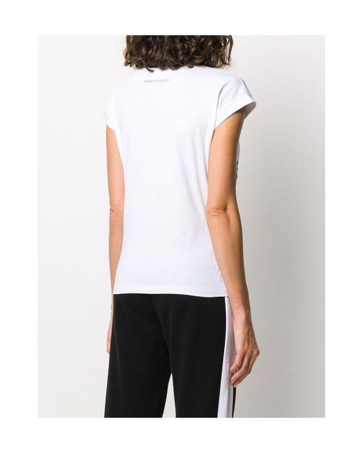 Emporio Armani White Curved Logo T-Shirt