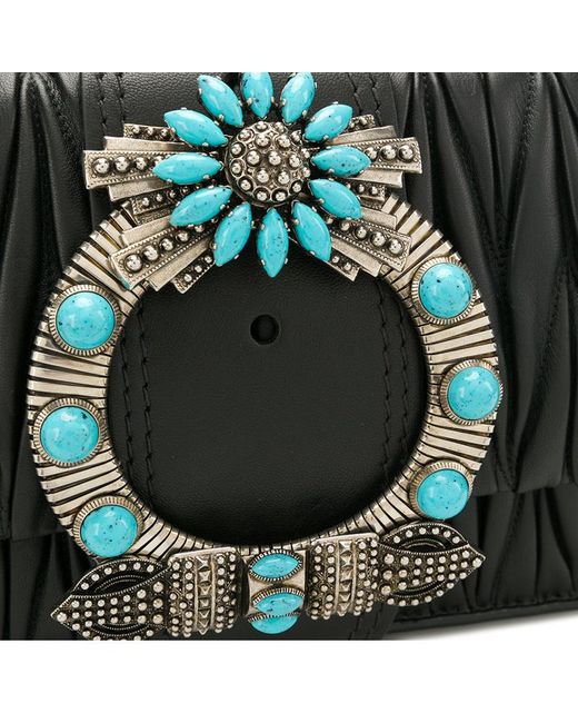 Miu Miu Black Diamond Quilted Shoulder Bag