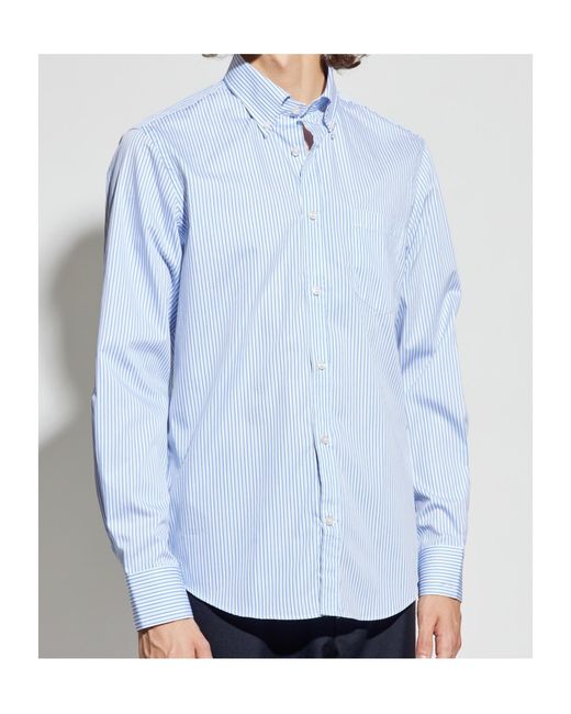 Paul & Shark Blue Striped Button-Down Shirt for men