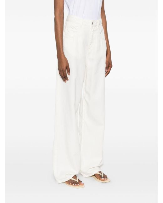 ICON DENIM White Poppy Wide Leg Jeans