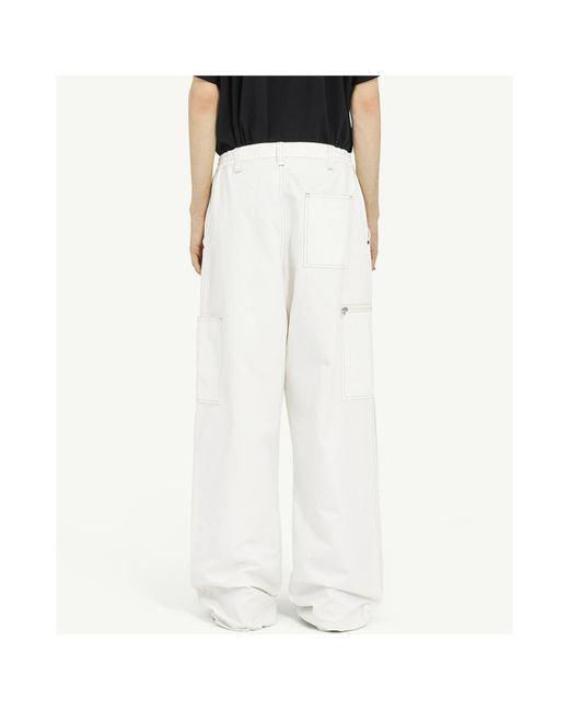 MM6 by Maison Margiela White Numeric Signature Trousers for men