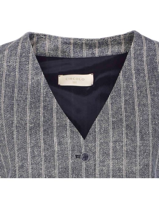 Circolo 1901 Gray Striped Jacket