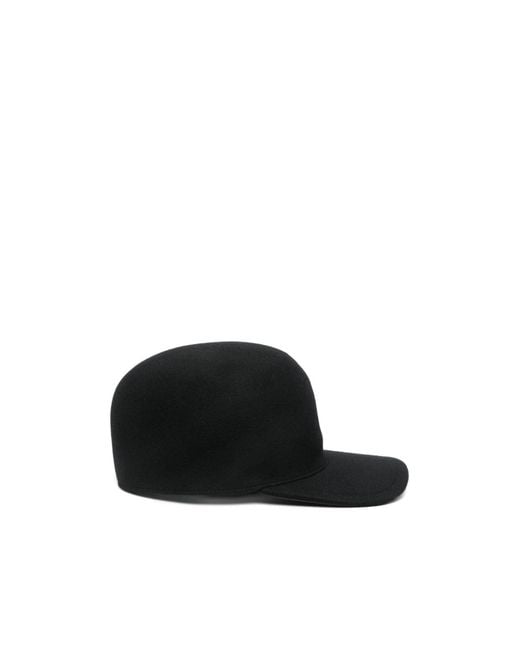 Jil Sander Black Logo-Embroidered Cap for men