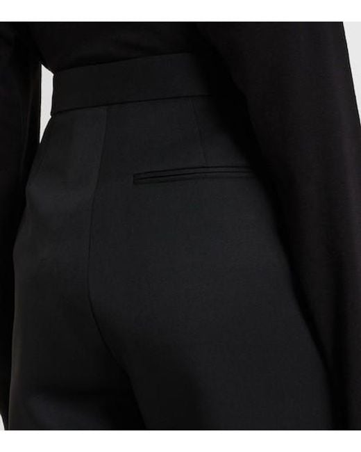 The Row Black Eranza Wool Straight Pants