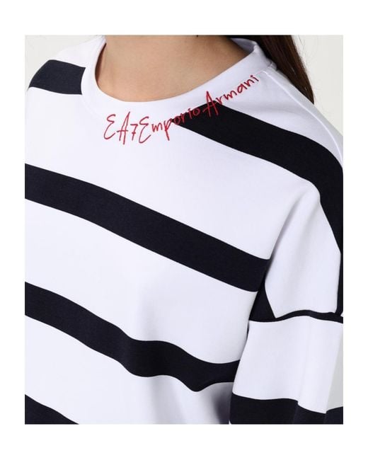 EA7 White Crew-Neck Sweatshirt