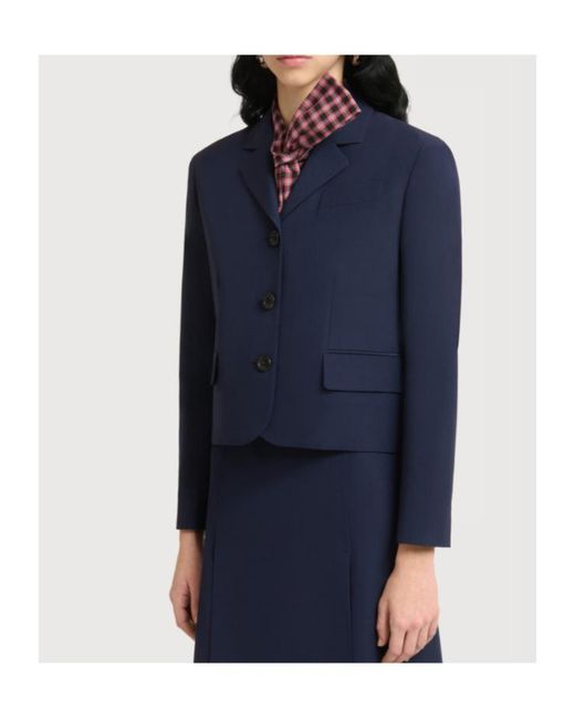 Marni Blue Deep Techno Wool Jacket