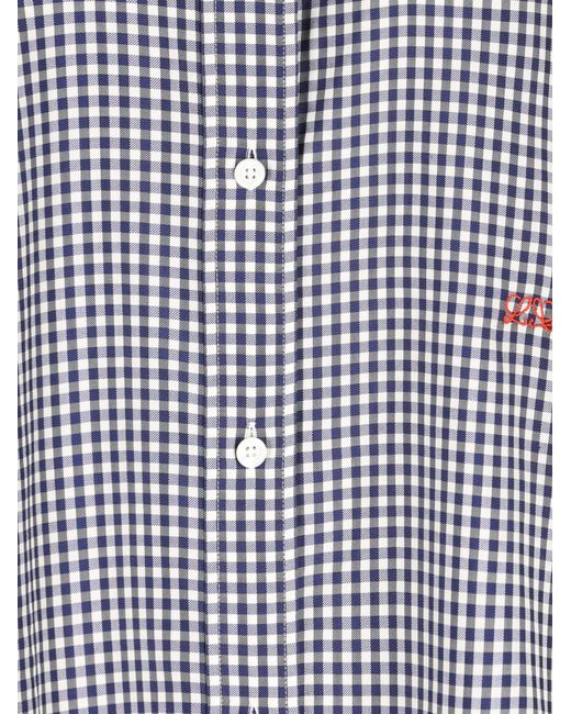 Loewe Blue Long Sleeve Checked Shirt