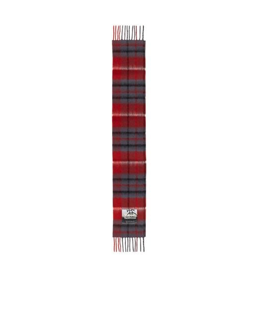 Vivienne Westwood Red Tartan Scarf Fringed Scarf
