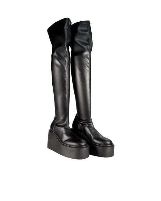 Vic Matié Black Round Toe Platform Boots