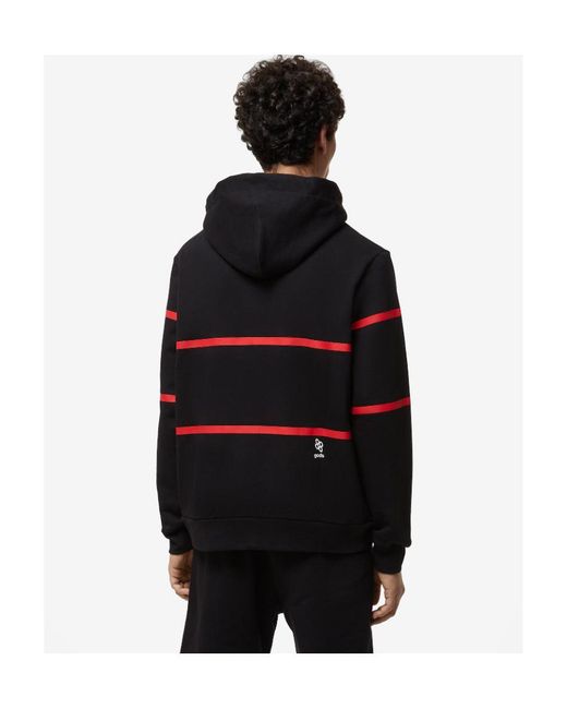 Gcds Black Low Logo Band Zip-Up Hoodie for men