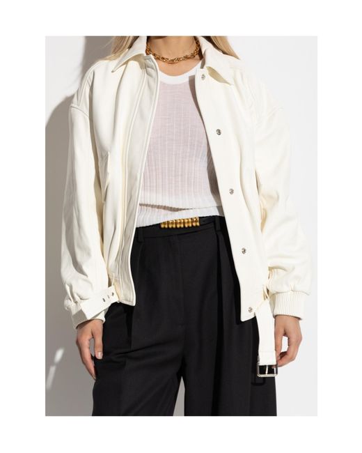 IRO White Long Sleeve Leather Jacket