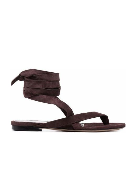 The Attico Brown Beth Flat Sandals