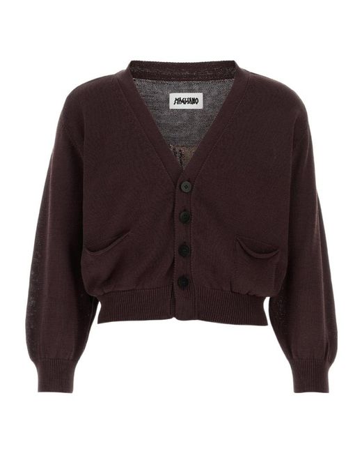 Magliano Brown Grampa Logo Cardigan for men