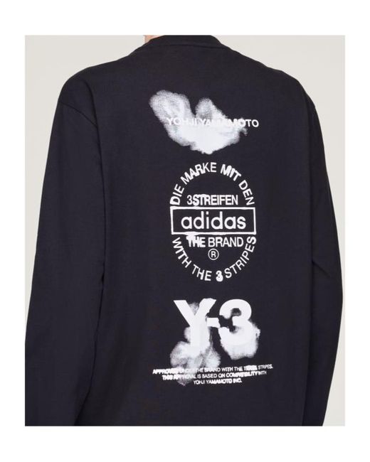 Y-3 Blue Long-Sleeved Crewneck T-Shirt for men