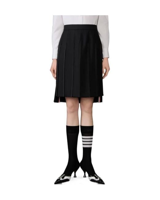 Thom Browne Black Super 120's Twill Pleated Skirt