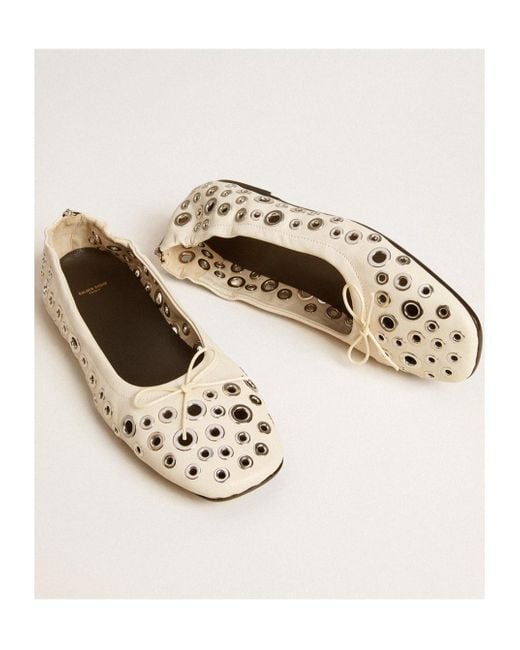 Golden Goose Deluxe Brand Natural Eyelets Detailed Flat Shoes