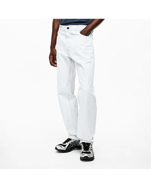 Stone Island White Straight Jeans for men