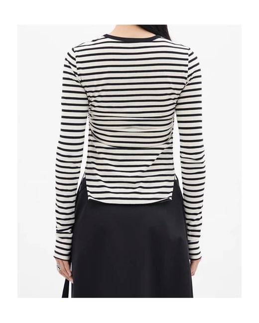 Ann Demeulemeester Black Oke Wrinkled Cropped Long Sleeve Top