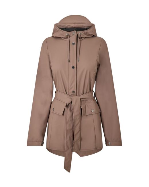 Rains Brown Hooded Jacket