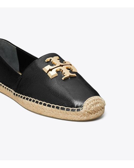 Tory Burch Black Eleanor Logo Plaque Espadrilles