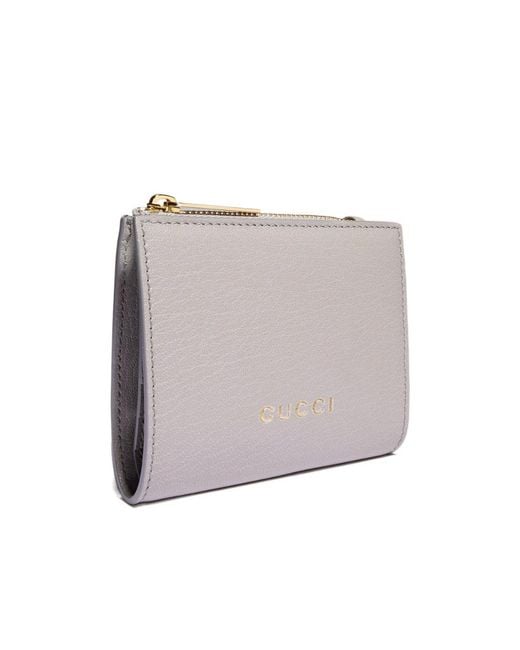 Gucci Gray Small Wallet With Lettering