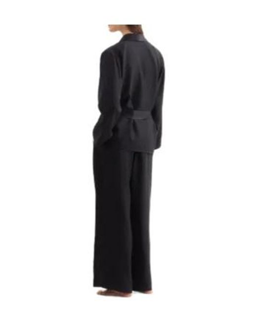 Eres Black Velours Geometric-Pattern Lounge Cardigan