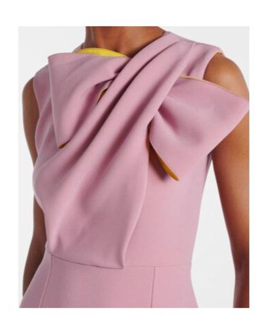 Roksanda Pink Bow-Detail Crepe Dress