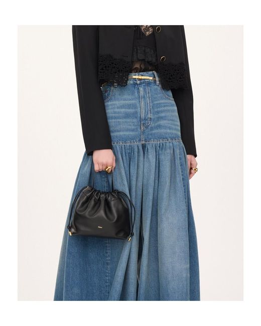 Chloé Black Chloé Icons Drawstring Small Bucket Bag